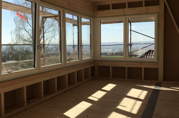 Massivholzbau-Aufstockung in Walding - Hentschläger Holzbau - Zimmerei 