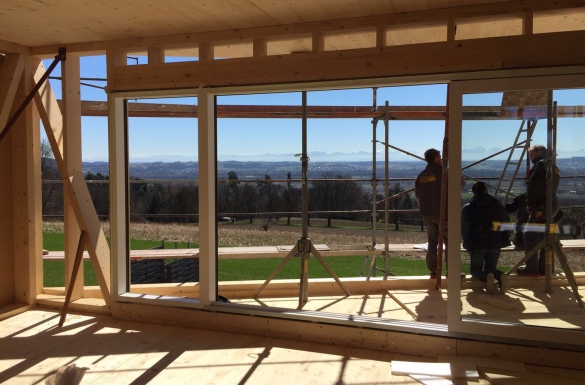 Massivholzbau-Aufstockung in Walding - Hentschläger Holzbau - Zimmerei 