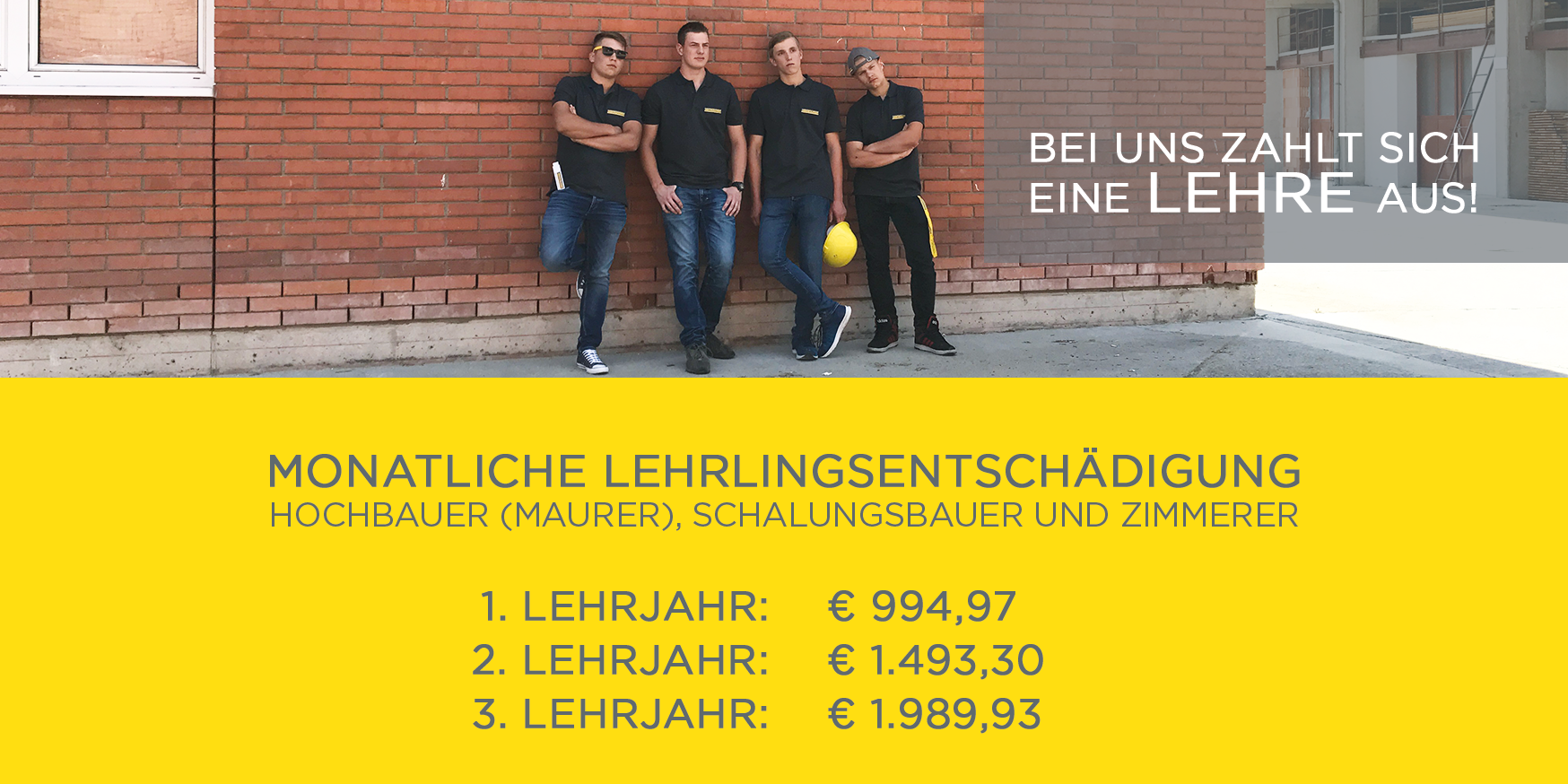 Lehrlingsentschädigung - Hentschläger Bau GmbH