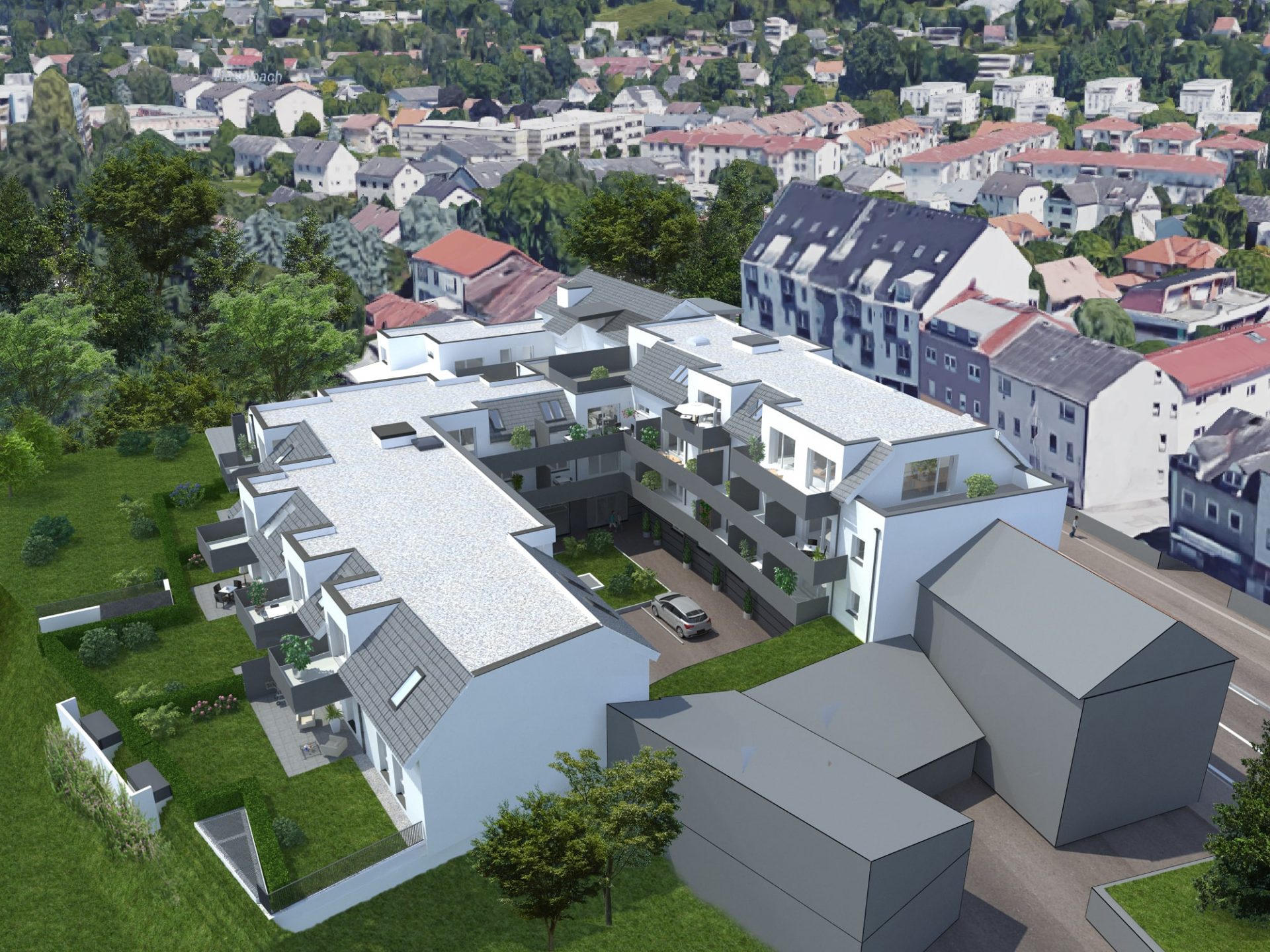 LEON - Wohn- und Geschäftshaus - Hochbau - Eigentumswohnungen - Gewerbeobjekte - Hentschläger Bau GmbH - Baufirma Perg