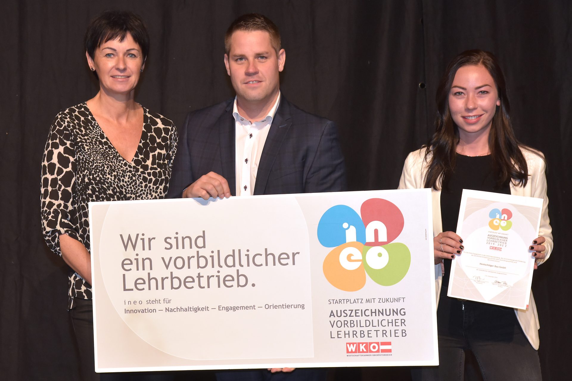 ineo Auszeichnung für den Lehrbetrieb der Firma Hentschläger