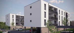 zwei Wohnhäuser für die Lawog - Hentschläger Bau GmbH - Symbolgrafik - Mietwohnungen